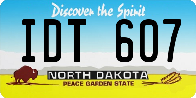 ND license plate IDT607