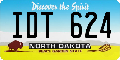 ND license plate IDT624