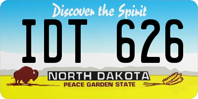 ND license plate IDT626
