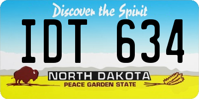 ND license plate IDT634