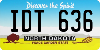 ND license plate IDT636