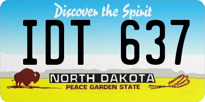 ND license plate IDT637