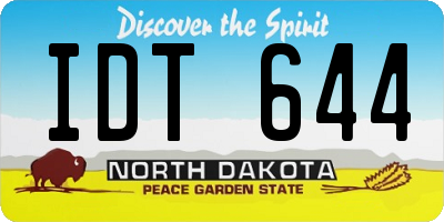 ND license plate IDT644