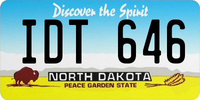 ND license plate IDT646