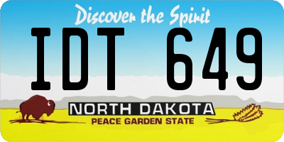 ND license plate IDT649