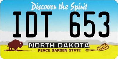 ND license plate IDT653