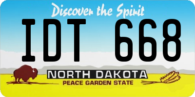 ND license plate IDT668