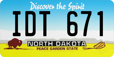 ND license plate IDT671