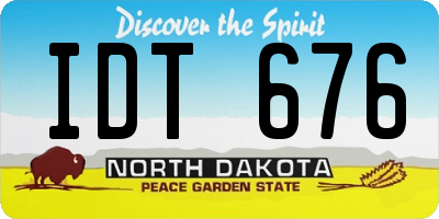 ND license plate IDT676