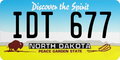 ND license plate IDT677