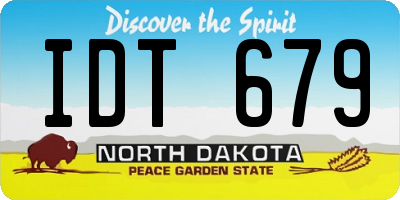 ND license plate IDT679