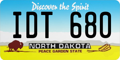 ND license plate IDT680