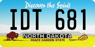 ND license plate IDT681