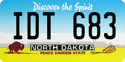 ND license plate IDT683