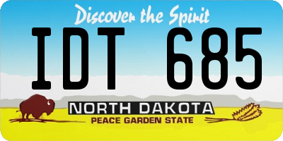 ND license plate IDT685