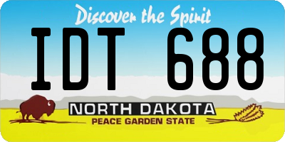 ND license plate IDT688