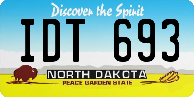 ND license plate IDT693