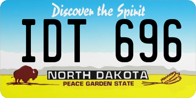 ND license plate IDT696
