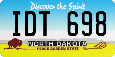 ND license plate IDT698