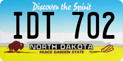 ND license plate IDT702