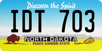 ND license plate IDT703