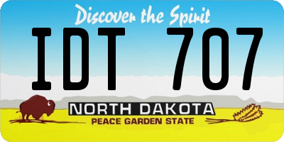 ND license plate IDT707