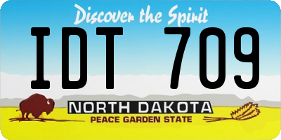 ND license plate IDT709