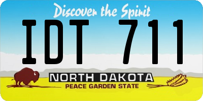 ND license plate IDT711