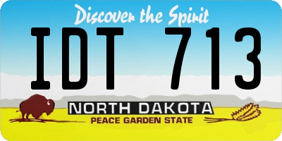 ND license plate IDT713