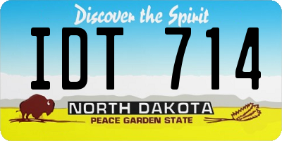 ND license plate IDT714
