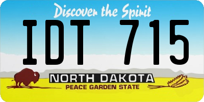 ND license plate IDT715