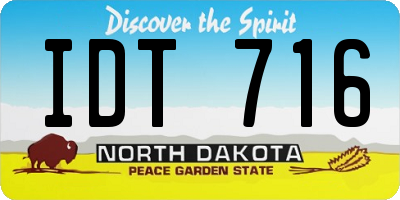 ND license plate IDT716