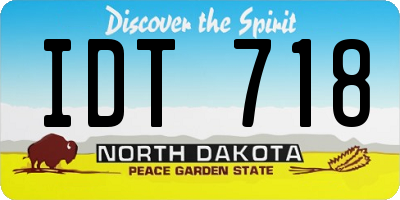 ND license plate IDT718