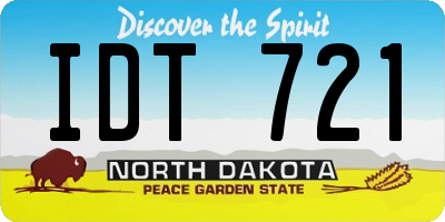 ND license plate IDT721