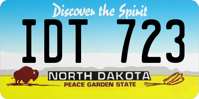 ND license plate IDT723