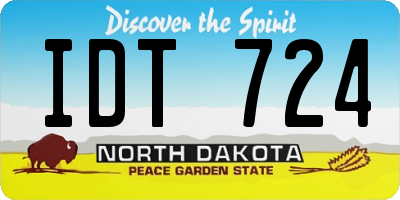 ND license plate IDT724