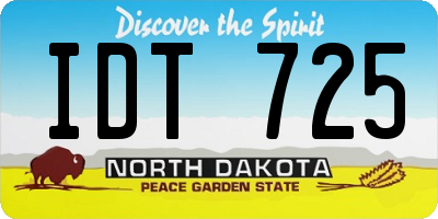 ND license plate IDT725