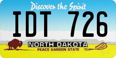 ND license plate IDT726