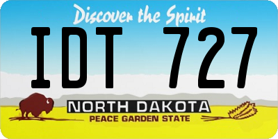ND license plate IDT727
