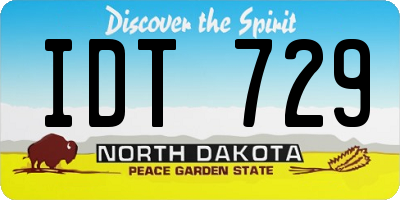 ND license plate IDT729