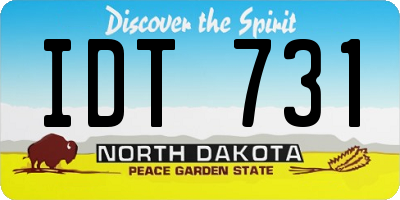 ND license plate IDT731