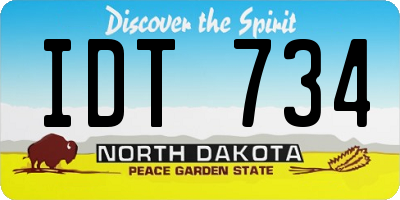ND license plate IDT734