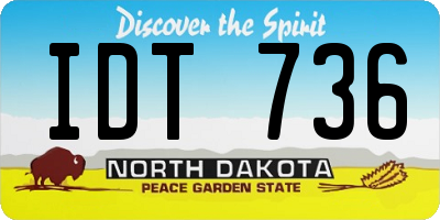ND license plate IDT736