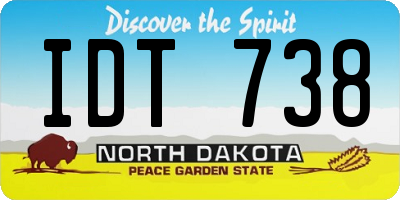 ND license plate IDT738