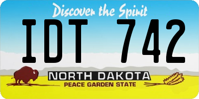 ND license plate IDT742