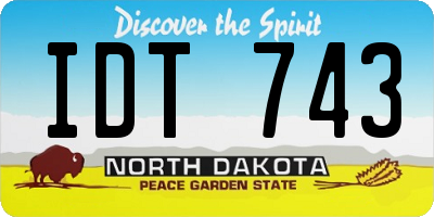 ND license plate IDT743