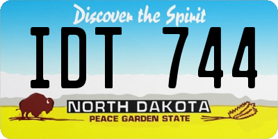 ND license plate IDT744