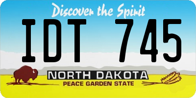 ND license plate IDT745