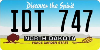 ND license plate IDT747