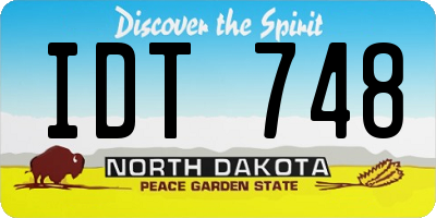 ND license plate IDT748